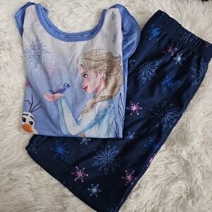 Disney Frozen Elsa and Olaf Kids Girl's Size 8 Pajama Set